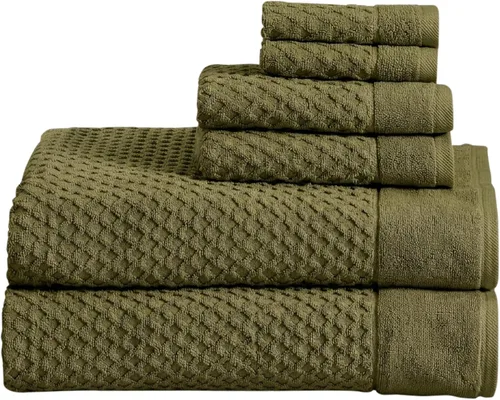 Miniatura 34 de Great Bay Home - Toallas de mano 100% algodón blanco, 6 toallas de baño suaves para manos, altamente absorbentes y de secado rápido, colección