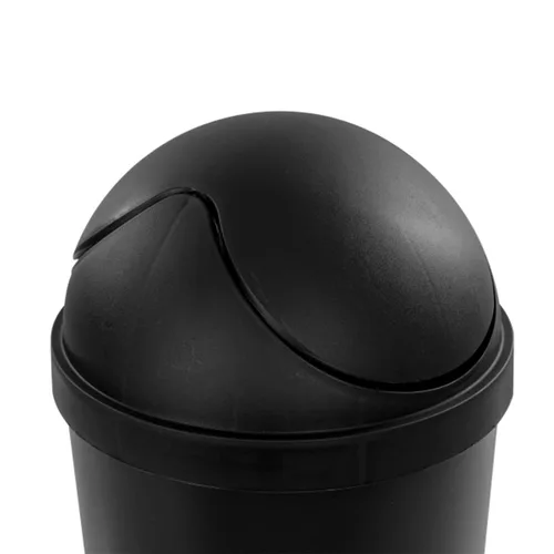 Miniatura 9 de Sterilite Paquete de 6 cestos de basura con tapa basculante, papelera redonda con tapa abatible de 3 galones, negro