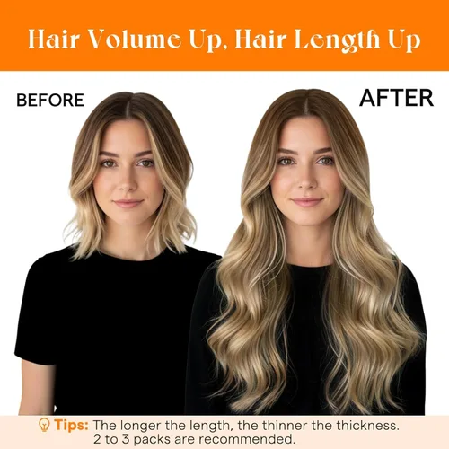 Miniatura 6 de Sunny Hair Extensiones de Trama de Cabello Humano Marrón Extensiones de Cabello para Coser Cabello Humano Real Marrón Oscuro Ombré Marrón Claro