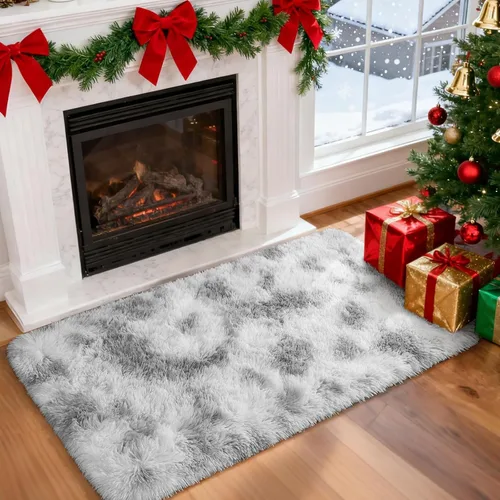 Miniatura 90 de Merelax Alfombra Moderna Suave y Esponjosa Shaggy para Dormitorio Sala de Estar Decoración de Sillas Pequeñas Alfombras Tapetes para Pies Piso, Verde