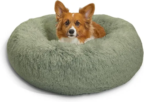 Miniatura 53 de Best Friends by Sheri - The Original Calming Donut - Cama calmante en forma de dona para perros y gatos - Pelo corto, gris, S, 23 x 23 pulgadas Gris
