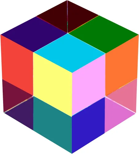 Cubo de color CMY, 40 mm, prisma acrílico CMYcube para decoración de escritorio en casa u oficina, juguetes educativos y de aprendizaje científico