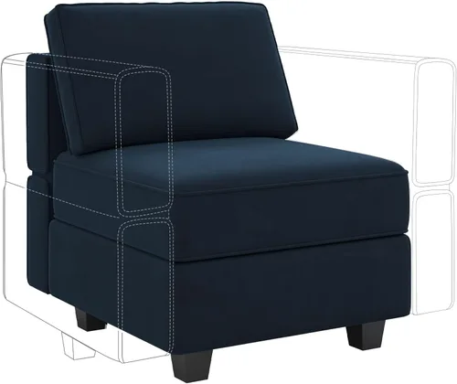 Miniatura 11 de Belffin Módulo de Almacenamiento con Otomana para Sofá Seccional Modular Asiento Cuadrado Cubo de Terciopelo Azul