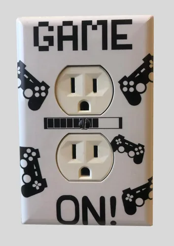 Miniatura 9 de Cubierta de placa de interruptor de luz fresca, decoración de habitación de videojuegos, regalo de pared novedoso, decorativo, divertido, para JUEGO