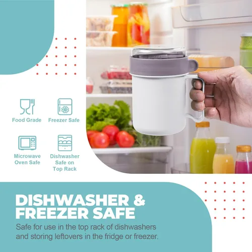 Miniatura 6 de MATICAN Taza de sopa para microondas con tapa, recipiente para sopa con tapa para fideos ramen, sopa, bebidas, apto para microondas, incluye