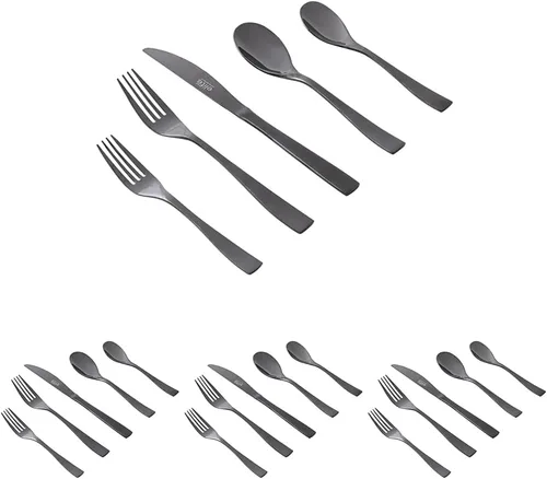 Miniatura 11 de Gibson Elite Earlston - Juego de cubiertos de 20 piezas, utensilios de acero inoxidable, tenedores, cucharas, cuchillos, servicio para 4