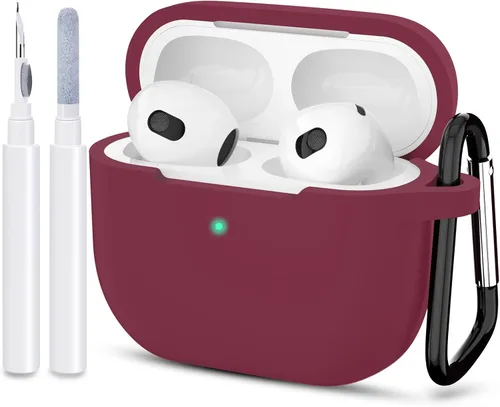 Miniatura 31 de Compatible con AirPods 3, funda protectora de silicona para AirPods de tercera generación 2021, carga inalámbrica, azul oscuro