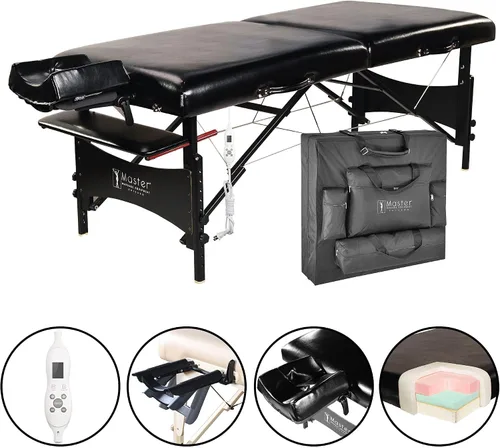 Miniatura 2 de Master Massage Mesa de masaje portátil Galaxy, color negro con tapa térmica