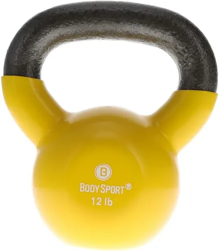 Miniatura 13 de Body Sport Pesas rusas de hierro con revestimiento de vinilo – Pesa rusa para levantamiento de pesas – Pesa rusa de entrenamiento de fuerza