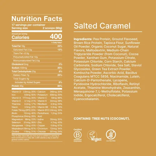 Miniatura 3 de Huel Edición Negra Polvo de Proteína Vegano de 40g con Caramelo Salado Comida Nutricionalmente Completa 27 Vitaminas y Minerales, Sin Gluten