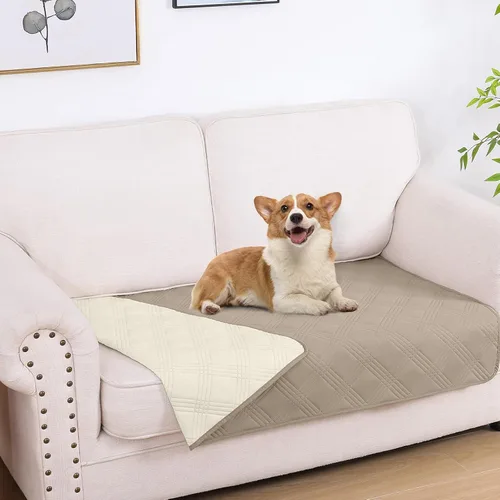 Miniatura 116 de hyha Manta impermeable para perros, manta reversible para cama de mascotas, funda suave para sofá/sillón lavable para perros, fundas impermeables
