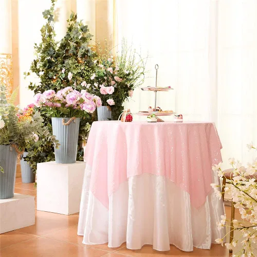 Miniatura 78 de Eternal Beauty Mantel rectangular cuadrado de 50 x 50 pulgadas para tartas, postres, exposiciones, fiestas, eventos de cumpleaños