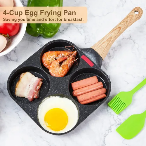 Miniatura 2 de MyLifeUNIT Sartén para Huevos, 4 Tazas, Sartén Antiadherente para Huevos, Sartén para Huevos Fritos para Desayuno, Panqueques, Hamburguesas, Negro