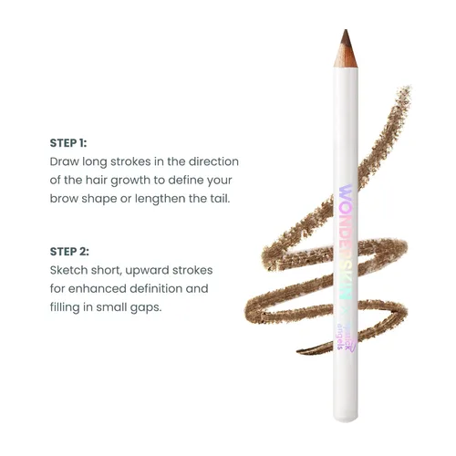 Miniatura 5 de WONDERSKIN Lápiz de cejas – Lápiz afilable para cejas de aspecto natural, maquillaje de ojos marrones, pomada de cejas de larga duración