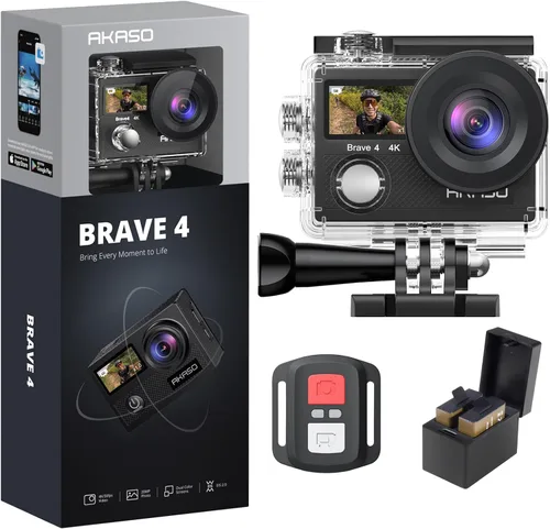 Miniatura 2 de AKASO Brave 4 4K30fps 20MP Cámara de acción WiFi con mini trípode Selfie Stick