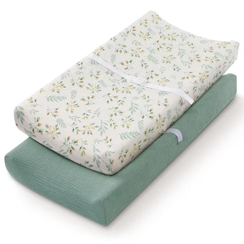 Miniatura 17 de Blissful Diary Funda de muselina para cambiador de pañales para bebés, algodón ultrasuave y transpirable, 2