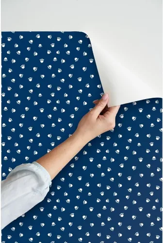 Miniatura 3 de Papel tapiz autoadhesivo para despegar y pegar, papel tapiz extraíble de color azul marino para mascotas, perros, gatos y patas, mascotas Spoonflower