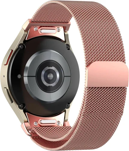 ALMNVO Correa de metal para Galaxy Watch 7/6/FE/5/5 pro/6 Classic/4 Classic, correa magnética de acero inoxidable con un clic sin huecos para