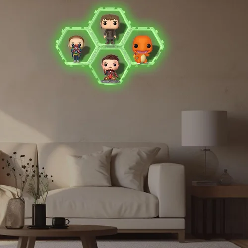Miniatura 5 de YODAR 9 piezas de estantes elevadores para figuras Funko POP, estantes flotantes para organizador y decoración, expositores coleccionables