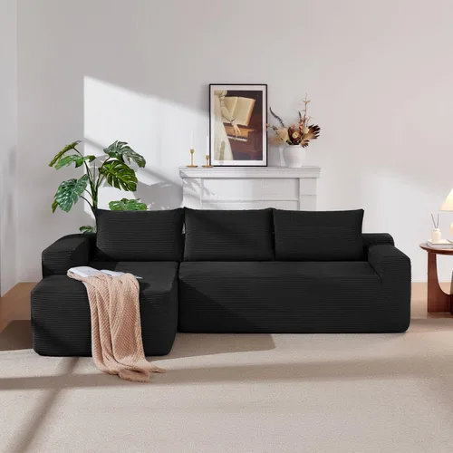 Miniatura 29 de Sofá seccional modular de 110", sofá seccional Cloud con asiento profundo, sofás tapizados sin huesos para sala de estar, sofá modular moderno