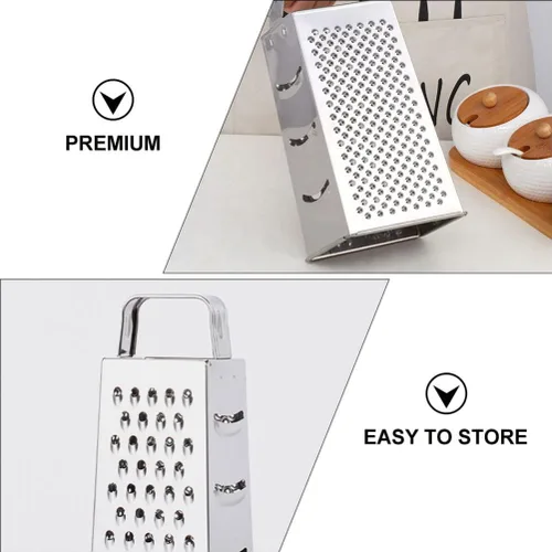 Miniatura 4 de Healeved Power Tools - Rallador profesional de caja de acero inoxidable, rallador de queso, triturador de verduras con 4 lados para queso, verduras