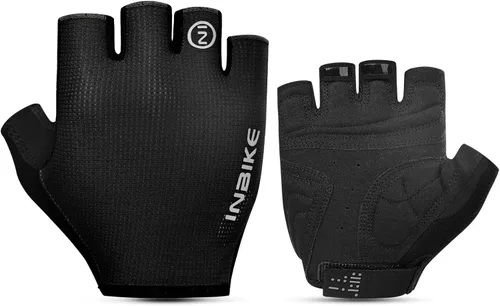 INBIKE Guantes de ciclismo Guantes de ciclismo que absorben los golpes, transpirables, antideslizantes, sin dedos, para hombres y mujeres