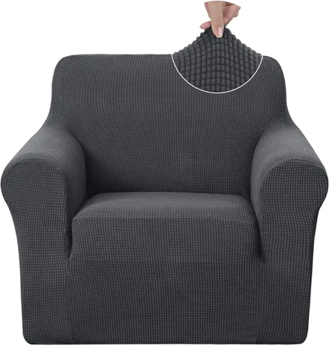 Miniatura 42 de U-NICE HOME Funda elástica para sofá, lavable, protector de muebles para sofá de 3 cojines, apta para mascotas (sofá, gris)