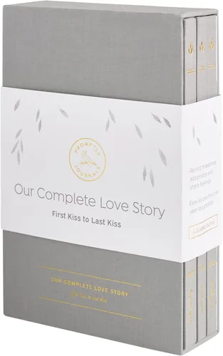 Miniatura 7 de Promptly Journals, Nuestra historia de amor Volumen 2: 21 a 40 aniversario (Gris, Lino) Diario de recuerdos de pareja