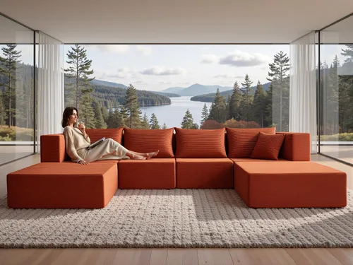 Miniatura 10 de YINIX Sofá cama modular de pana de 140 pulgadas, cómodo sofá de nube para sala de estar, sofá de piso de 6 piezas, combinación de compresión libre