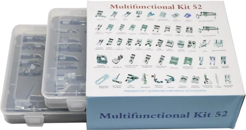 Miniatura 4 de Juego de 52 piezas de prensatelas para máquina de coser - Metal, caña baja para Singer, Brother, Babylock, Janome y Kenmore