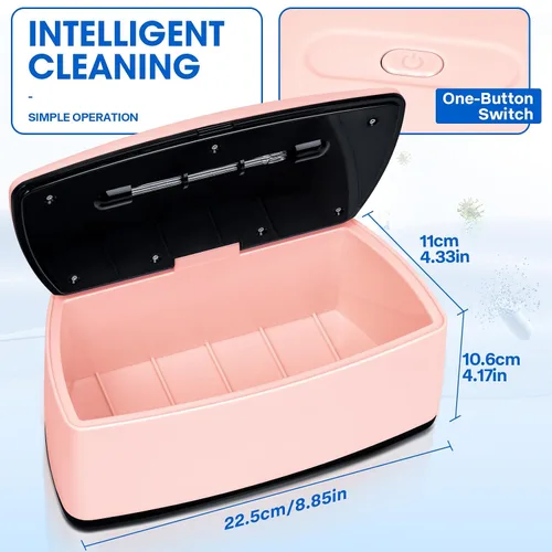 Miniatura 4 de Esterilizador de herramientas de uñas, función de limpieza de luz azul de doble tubo, enchufe USB, gran capacidad de 1 litro para herramientas