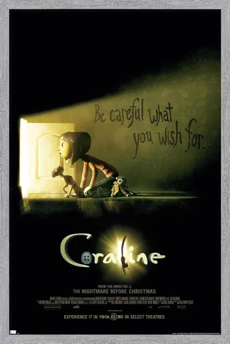 Miniatura 15 de Trends International Coraline - Póster de pared de una hoja, 22.4 pulgadas de largo x 14.7 pulgadas de ancho, versión enmarcada en bronce Versión