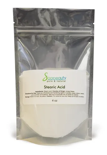 Soapeauty Ácido esteárico | Triple prensado | Derivado de palma | Grado cosmético puro | Vegano, sin gluten | para hacer jabón y loción, ingrediente