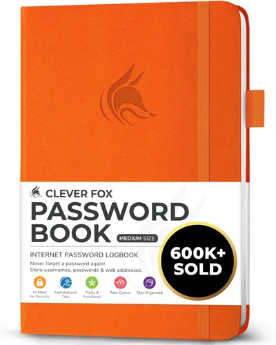 Miniatura 53 de Clever Fox - Libreta de contraseñas con pestañas alfabéticas, organizador de direcciones de Internet, tamaño grande, para inicios de sesión en Azul