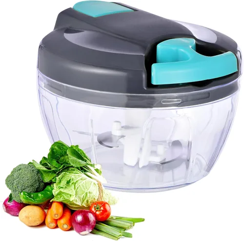 procesador manual de alimentos, picadora de verdura portátil a cuerda, para picar ajo, cebolla, jengibre, frutas, frutos secos, hierbas, etc.,