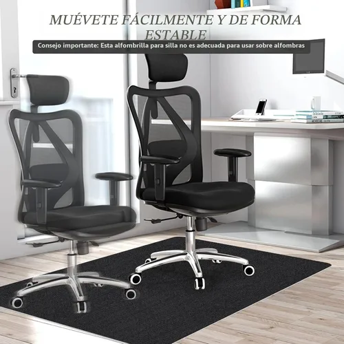 Miniatura 4 de Sycoodeal Tapete para silla de oficina para suelo de madera dura, tapete para silla gaming de computadora de oficina para suelo de azulejos, negro