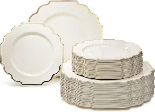 Miniatura 17 de OCCASIONS juego para 25 comensales (200 piezas), 80 comensales (640 piezas), 120 comensales (960 piezas), blanco imperial, 10.5 pulgadas, 7.5 A.