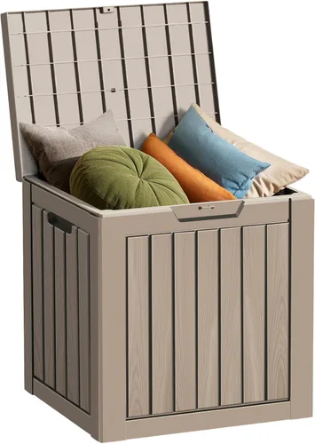 Miniatura 12 de Caja de almacenamiento para exteriores de 35 galones, caja de resina impermeable y con cierre para terraza, grande, contenedor de almacenamiento