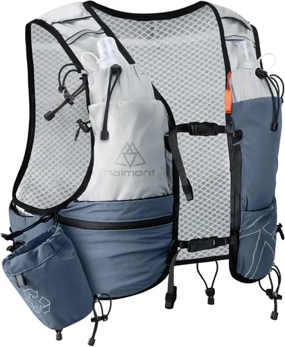Miniatura 10 de Haimont 8L Trail Running Hydration Vest with Soft Flasks 2L Bladder Compatible, Bounce-Free Fit, Front Storage, Pole Loops, Whistle