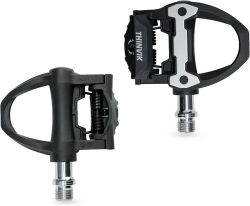 Miniatura 5 de Thinvik Pedales sin clipless para bicicleta de carretera con tacos compatibles con el sistema Shimano SPD SL, centro de pedal 53mm