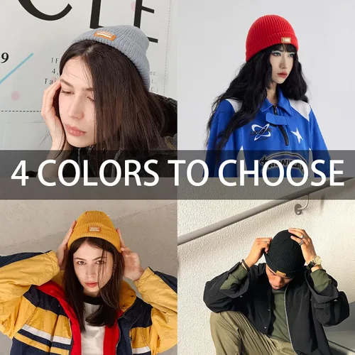 Miniatura 2 de Gorro clásico unisex de pescador, gorro de invierno de punto acrílico suave, cálido y a la moda