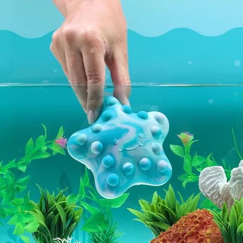 Miniatura 3 de Munchkin Juguete de baño Pop Squish, juguete de bañera para bebés y niños pequeños sin moho con juego sensorial y antiestrés, estrella de mar