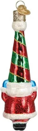 Miniatura 2 de Old World Christmas Adorno soplado de cristal de Papá Noel feliz 2022 para árbol de Navidad