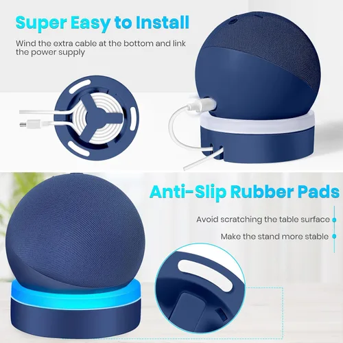 Miniatura 5 de ZUOLACO Table Stand for Echo Dot 5th Generation, Desktop Holder Mount for Echo Dot 4th/5th Gen, Base Bracket with Light Guide, Dot Accessories with