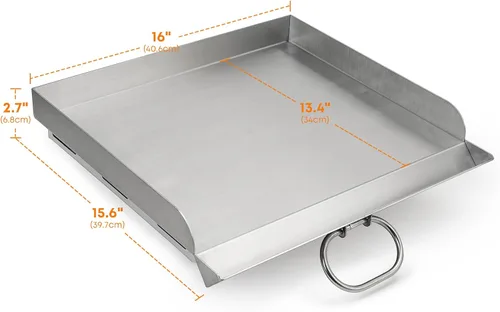 Miniatura 2 de Stanbroil Plancha para freír de 14 x 16 pulgadas, plancha de acero inoxidable de 1 quemador para Camp Chef Pro 60x, Expedition 2X, Pioneer 14