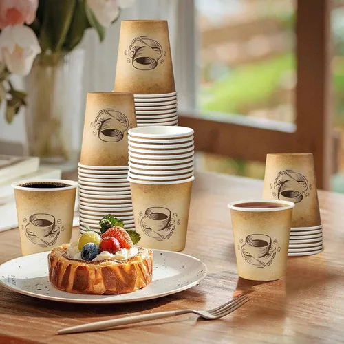Miniatura 6 de Clawsoff Paquete de 200 tazas de café de 10 onzas, tazas de papel desechables para bebidas calientes/frías, para oficina, hogar, tienda, evento