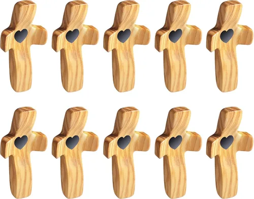 Miniatura 8 de Cruz de oración de bolsillo de madera, paquete de 105 cruces de madera de mano para iglesia, regalo cristiano, ministerio, regalos de escuela