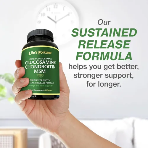 Miniatura 5 de Life's Fortune Triple Strength Glucosamax - Suplemento de glucosamina premium, condroitina y MSM de 1000 mg con vitamina C para comodidad