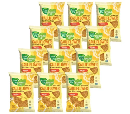 Miniatura 6 de REAL FOOD FROM THE GROUND UP Chips de tortilla de coliflor, 4.5 onzas (paquete de 6)