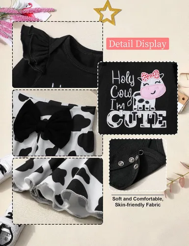 Miniatura 34 de Ropa de bebé niña, 4 piezas, trajes de niña recién nacida, con volantes, mameluco de campana para bebé, diadema, bandana, conjuntos de ropa, regalos